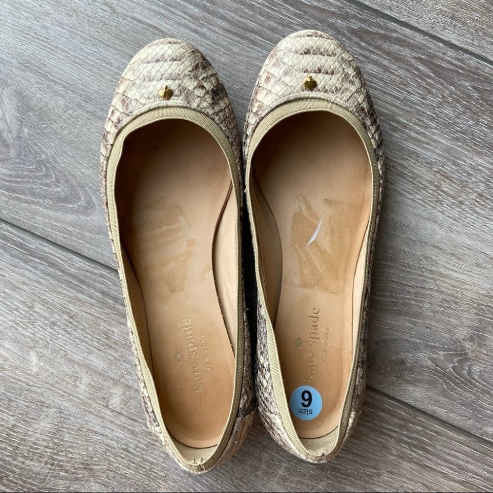 Kate Spade Snakeskin Leather Ballet Flats - Picture 12 of 12
